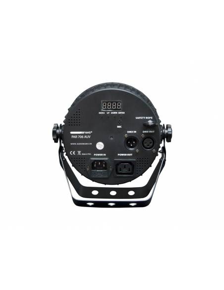 AMS PAR 706 AUV  - Par led. 7x12 led RGBWAUV. 10 canales DMX. - 4