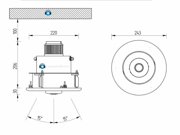 PHOS-85-DOWNLIGHT-W - Proyector de gobos Downlight con led de 80W