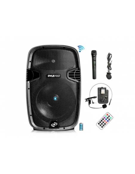 Pyle PPHP1241WMU - Altavoz Portatil Bluetooth con Bateria y Microfonia 1000w - 15