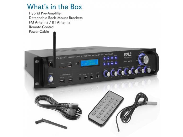 Pyle P2001BT- Amplificador con, RADIO USB Y 2000W Pyle Pro P2001BT - 2