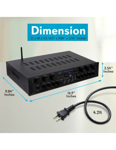 PYLE PTA66BT - Amplificador Hifi de 600w - 4