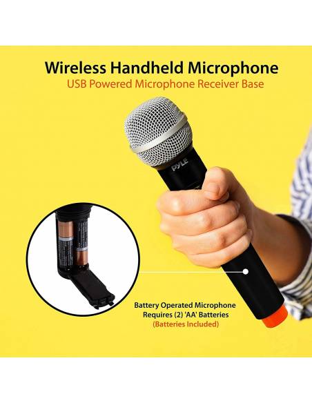Pyle PDWM1980 - Microfono inalambrico de mano UHF de Pyle - 2