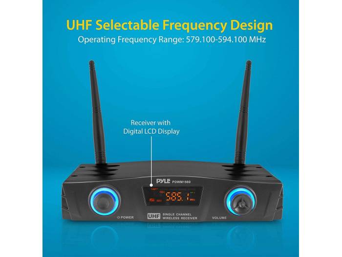 Pyle PDWM1980 - Microfono inalambrico de mano UHF de Pyle - 4