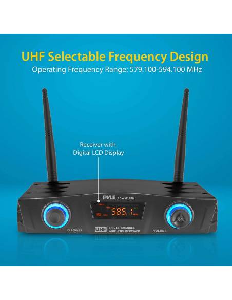Pyle PDWM1980 - Microfono inalambrico de mano UHF de Pyle - 4
