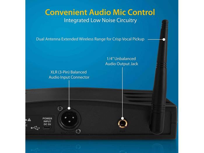 Pyle PDWM1980 - Microfono inalambrico de mano UHF de Pyle - 6