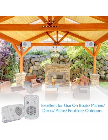 PYLE PRO PDWR30W PAREJA ALTAVOCES PASIVOS 4' EXTERIOR BLANCOS 4 OHM - 7