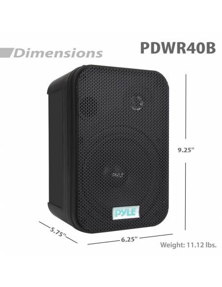 PYLE PRO PDWR40B PAREJA ALTAVOCES PASIVOS 5' EXTERIOR NEGROS 4 OHM - 3