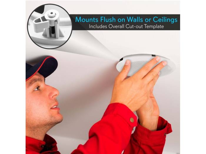 PYLE PDIC81RD - Pareja de altavoces de techo de 8  pulgadas