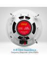 PYLE PDIC81RD - Pareja de altavoces de techo de 8  pulgadas