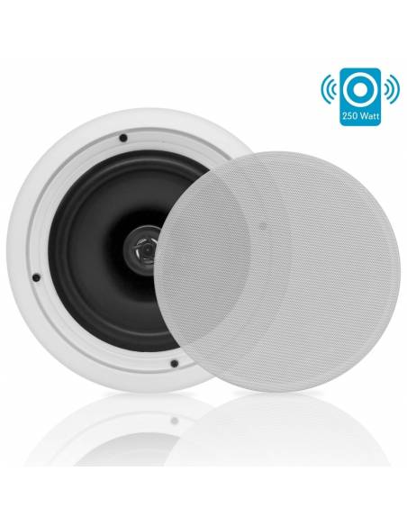 PYLE PDIC81RD - Pareja de altavoces de techo de 8  pulgadas