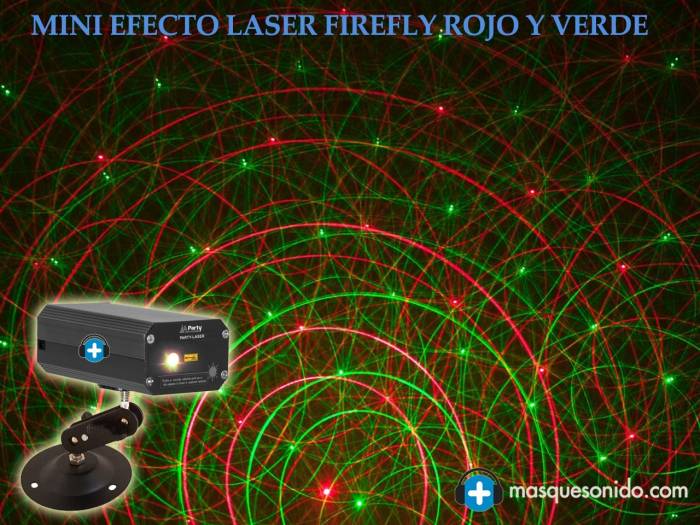 Party Light & Sound Mini FireFly Laser - MINI EFECTO LASER FIREFLY ROJO Y VERDE - 3