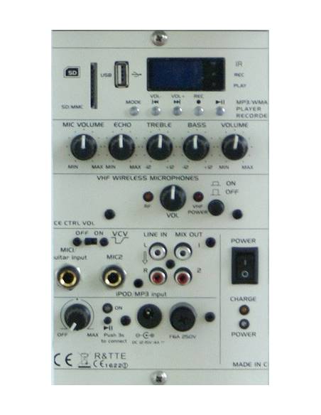 Ibiza Sound PORT10VHF-BT-WH, Altavoz Portatil 10 Pulgadas, 500 W , Blanco - 5