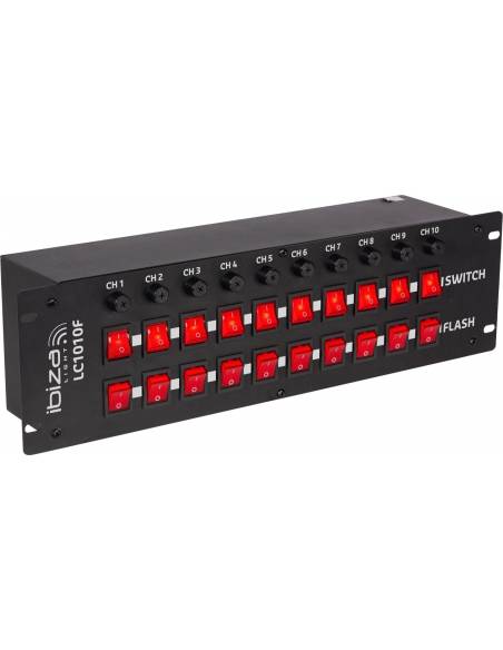 Ibiza Light LC 1010F Panel interruptor de 10 tomas con Flash - 2