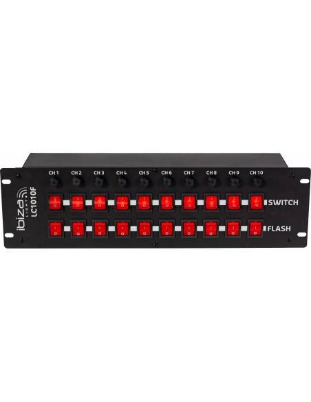 Ibiza Light LC 1010F Panel interruptor de 10 tomas con Flash - 4