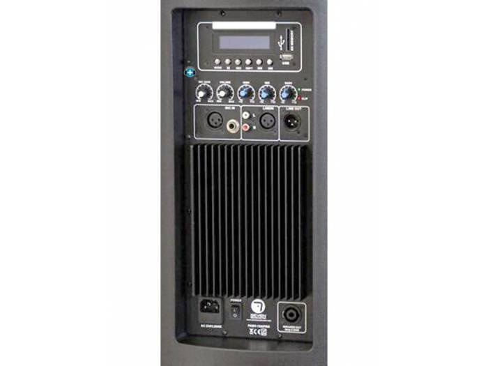 Altavoz autoampflicado  con bluetooth 1500w   sv15apro- detalle amplificador