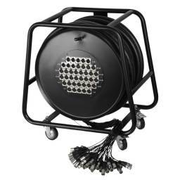 Adam Hall Cables K 40 C 50 D - Manguera de Cable en Enrollador con Cajetín de Escenario 32/8 50 m - 1