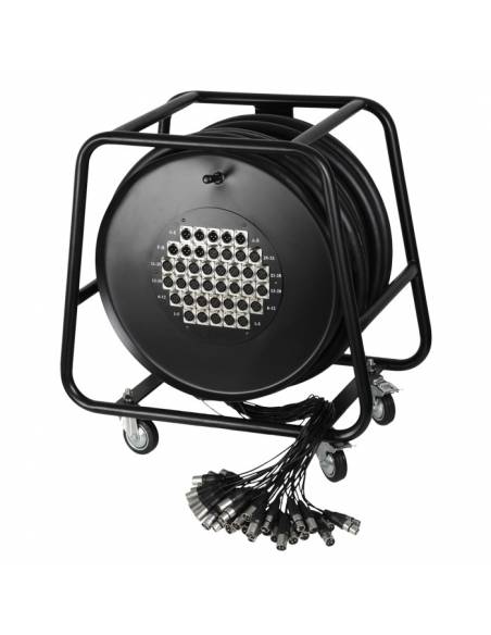 Adam Hall Cables K 40 C 50 D - Manguera de Cable en Enrollador con Cajetín de Escenario 32/8 50 m - 1