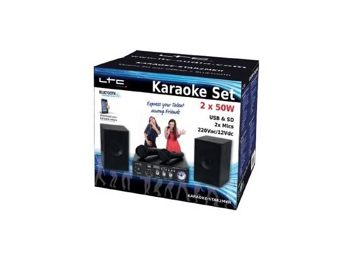 LTC KARAOKE Star2 MKII 100W Bluetooth + 2 Altavoces + 2 Micros - 2