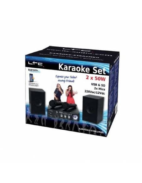LTC KARAOKE Star2 MKII 100W Bluetooth + 2 Altavoces + 2 Micros - 2