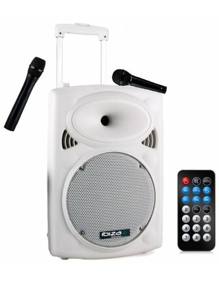 Ibiza Sound PORT10VHF-BT-WH, Altavoz Portatil 10 Pulgadas, 500 W , Blanco - 1