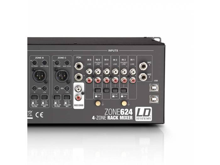 LD Systems ZONE 624 - Mesa de Mezclas de 4 zonas - 7