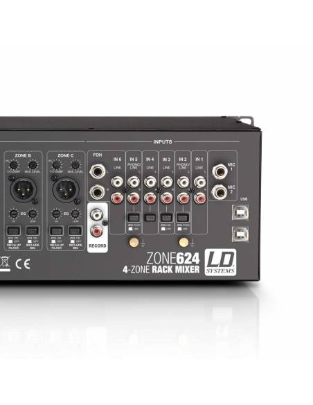 LD Systems ZONE 624 - Mesa de Mezclas de 4 zonas - 7