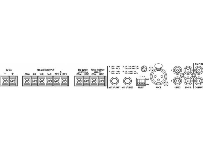 MONACOR PA-812DAP - Amplificador megafonía Clase D 120w Bluetooth - 3