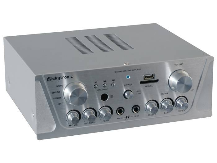 Skytronic AV420S Amplificador Karaoke FM/USB/SD Plata  - 8