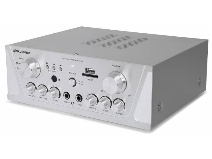 Skytronic AV420S Amplificador Karaoke FM/USB/SD Plata  - 9