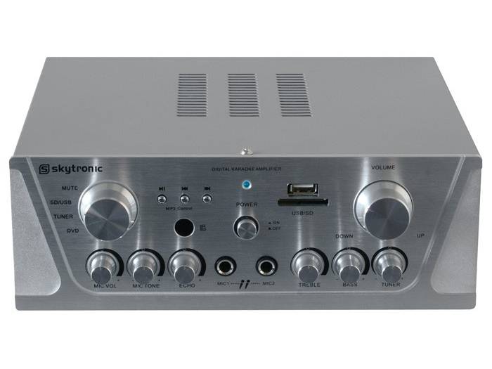 Skytronic AV420S Amplificador Karaoke FM/USB/SD Plata  - 10