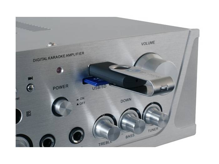 Skytronic AV420S Amplificador Karaoke FM/USB/SD Plata  - 12
