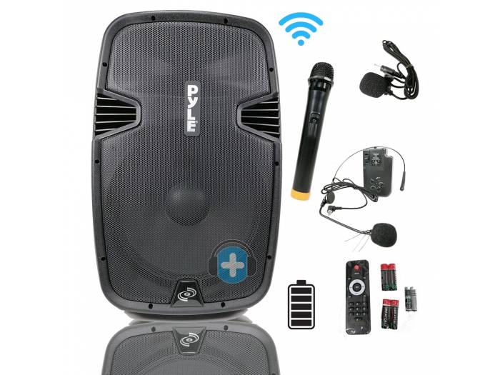 Pyle PPHP1541WMU - Altavoz Portatil con Bateria y Microfonia 1200w - 1