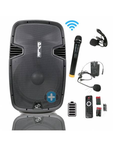Pyle PPHP1541WMU - Altavoz Portatil con Bateria y Microfonia 1200w - 1