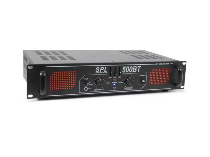 Skytec Amplificador SPL 500BT con Bluetooth Leds Rojo BT+EQ Negro - 175509 - 1