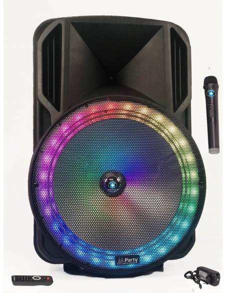 PARTY LIGHT & SOUND PARTY-15RGB - Altavoz Portatil de 15 pulgadas con USB, Bluetooth, FM y Mic VHF - 1