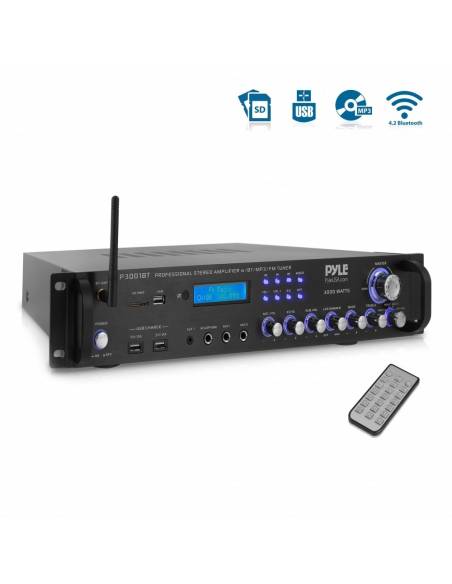Pyle P3001BT - Amplificador USB/SD Bluetooth Karoake,3000w - 1