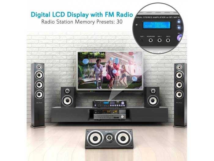 Pyle P3001BT - Amplificador USB/SD Bluetooth Karoake,3000w - 6