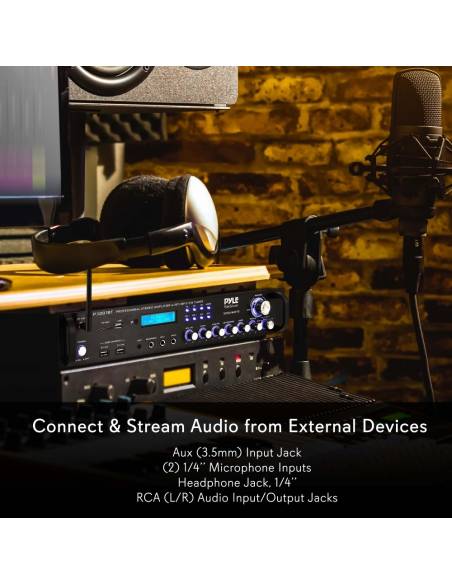Pyle P3001BT - Amplificador USB/SD Bluetooth Karoake,3000w - 7