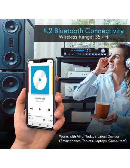 Pyle P3001BT - Amplificador USB/SD Bluetooth Karoake,3000w - 8