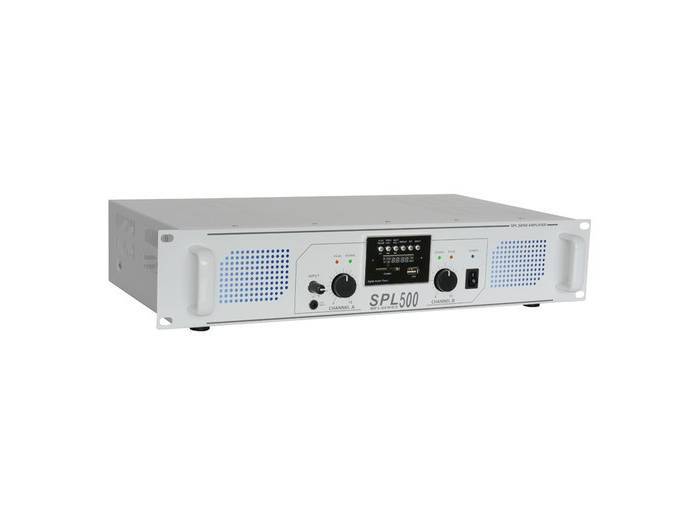 Skytec SPL 500MP3 Amplificador con LEDs azules+EQ Blanco - 1