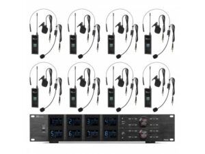 Sistema de microfonia inalambrica de 8 microfonos, ideal para teatro y presentaciones