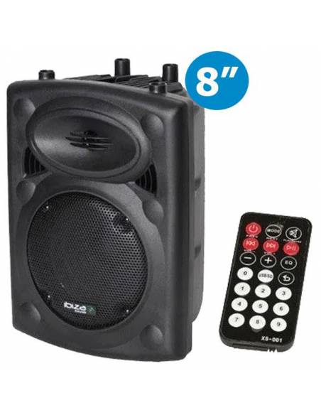 Altavoz Activo Ibiza XTK8A 8″ 200W RMS – Tweeter de compresión, Bass  Reflex, Amplificador, entradas Line/Mic – Negro – Shopavia